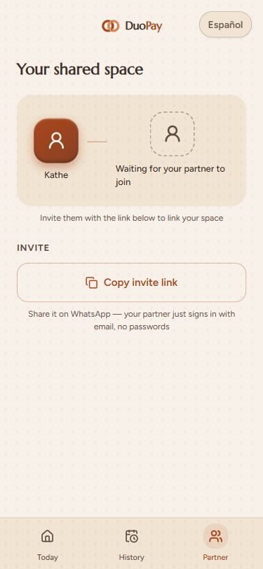 Invite your partner whenever